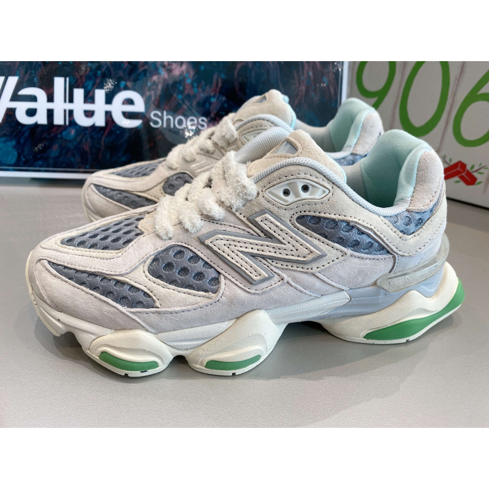 《Value》New Balance 9060 米白 白灰 藍綠 老爹鞋 增高 厚底 休閒 慢跑鞋 U9060BW1-細節圖2