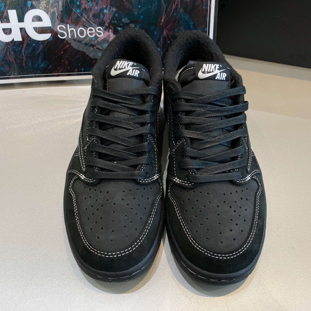 《Value》Nike Air Jordan 1 Low OG 黑色 黑白 白線 反勾 倒勾 DM7866-001-細節圖4