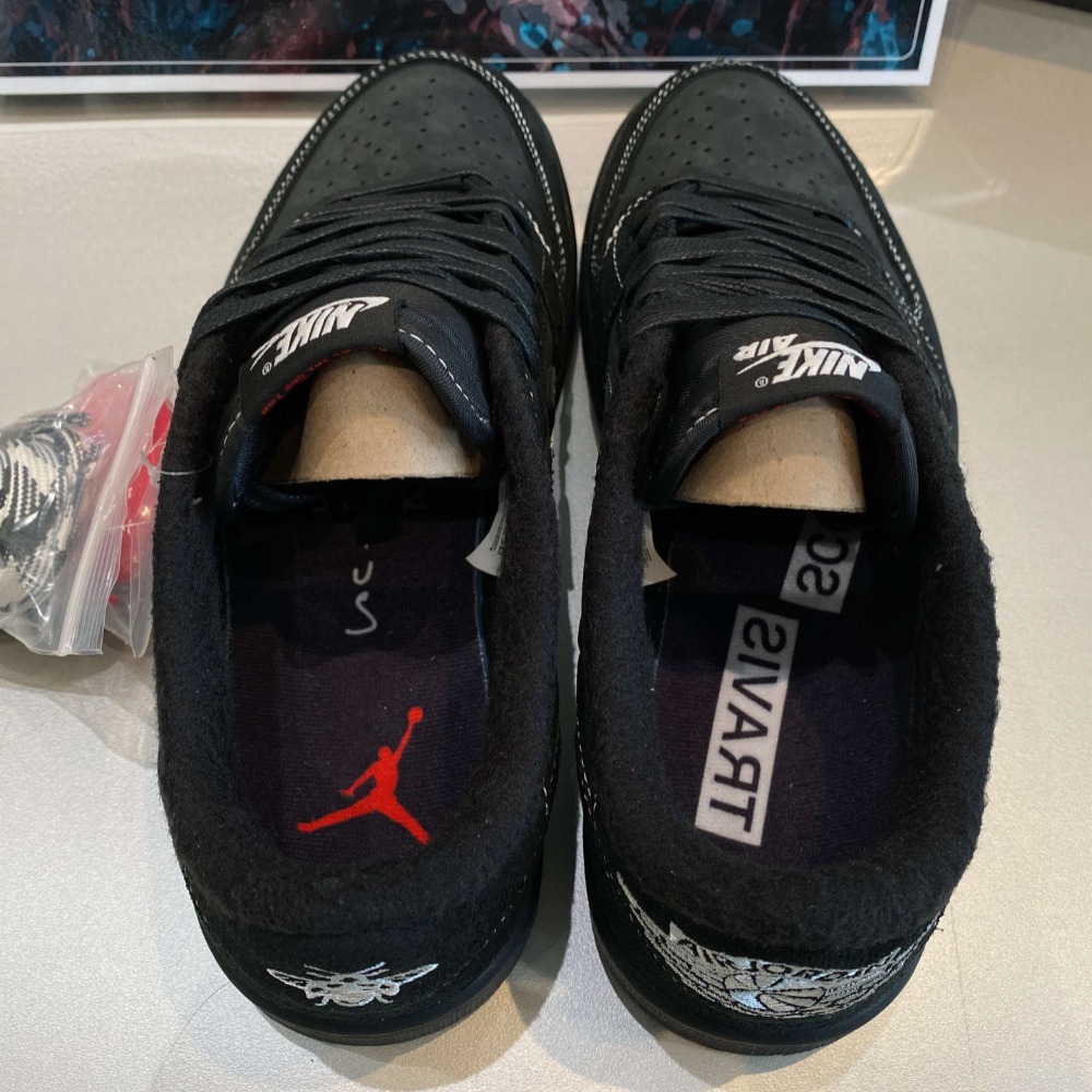 《Value》Nike Air Jordan 1 Low OG 黑色 黑白 白線 反勾 倒勾 DM7866-001-細節圖7