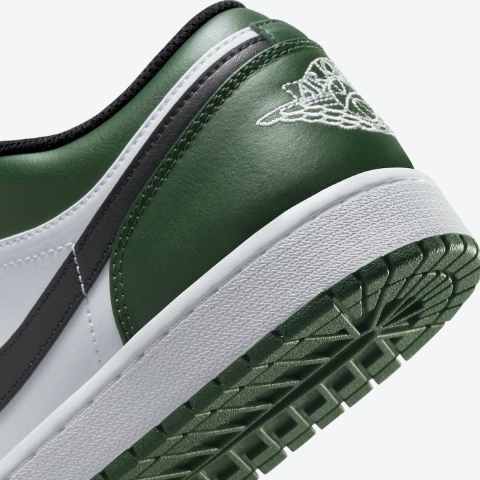 《Value》Jordan 1 Low Green Toe 黑綠 黑白 皮革 低筒 喬丹 籃球鞋 553558-371-細節圖5