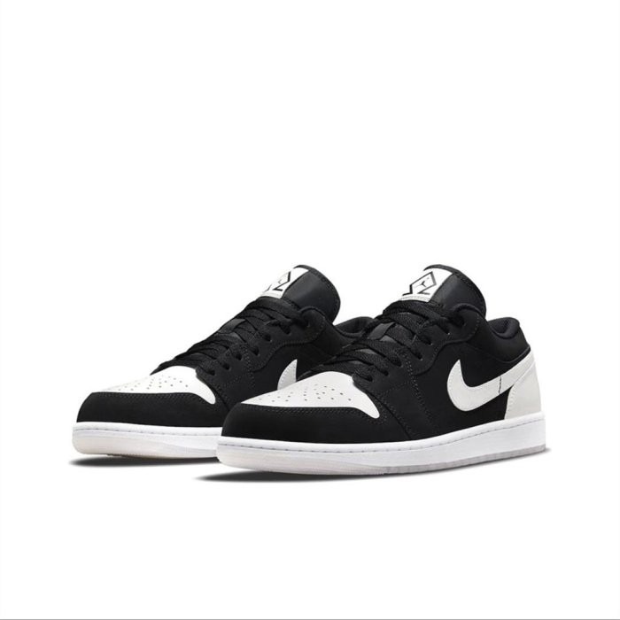 《Value》NIKE Air Jordan 1 黑白 熊貓 低筒 鑽石 喬丹 滑板鞋 籃球鞋 DH6931-001-細節圖5