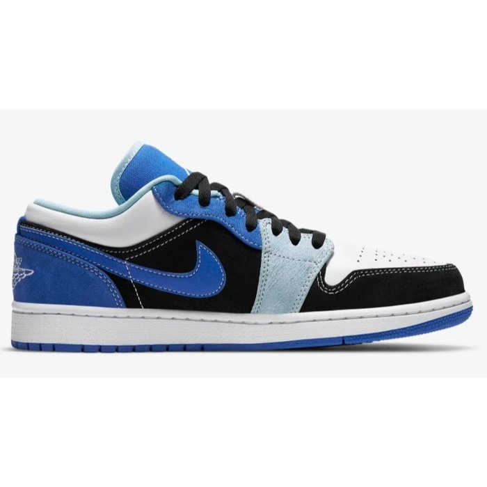 《Value》Jordan 1 Low 黑藍 黑白 拼接 籃球鞋 滑板鞋 低筒 AJ1 情侶鞋 DH0206-400-細節圖4