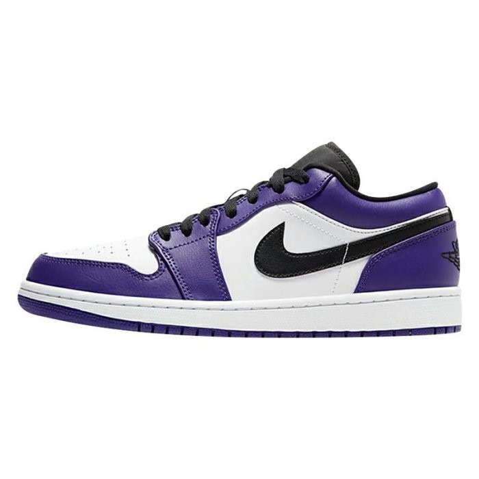 《Value》Nike Air Jordan 1 Low AJ1 黑紫 白紫 低筒 籃球鞋 喬丹 553558-500-細節圖3