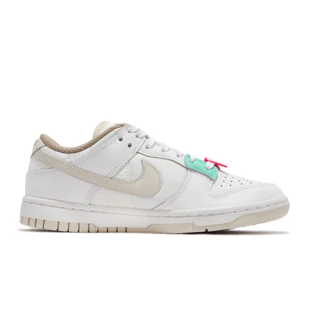 《Value》Nike Dunk Low 白色 白粉 奶茶 桃紅色 卡其 粉扣 低筒 滑板鞋 女鞋 DX6060-121-細節圖3