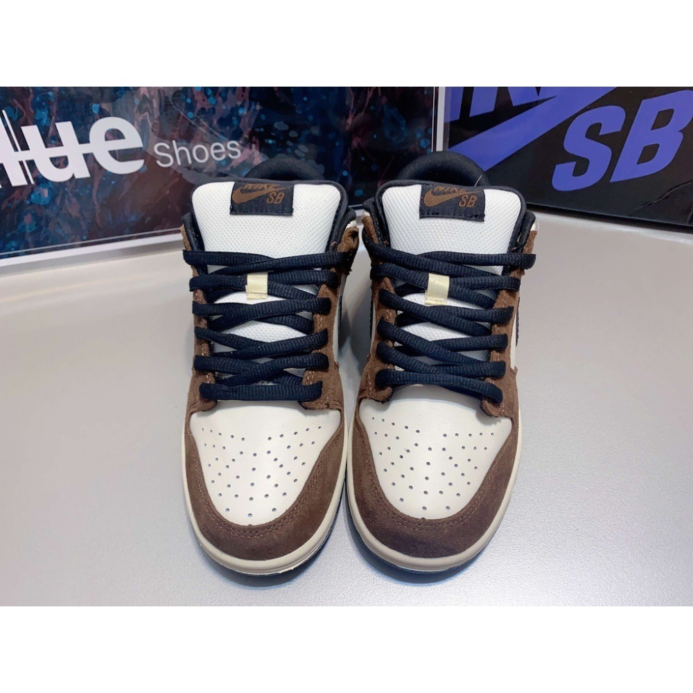 《Value》Nike DUNK 白色 咖啡 摩卡 棕色 黑勾 麂皮 滑板鞋 休閒鞋 穿搭 百搭 304292-102-細節圖3