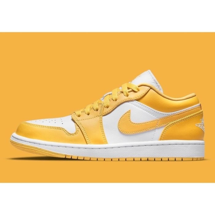 《Value》Nike Air Jordan 1 Low 黃色 白黃 低筒 滑板鞋 穿搭 情侶鞋 553558-171-細節圖2