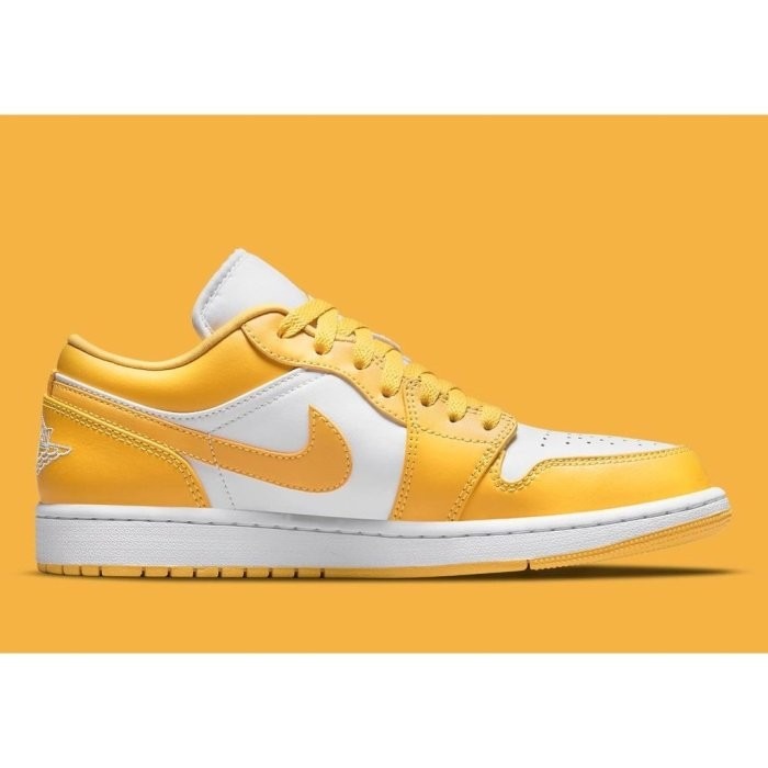 《Value》Nike Air Jordan 1 Low 黃色 白黃 低筒 滑板鞋 穿搭 情侶鞋 553558-171-細節圖3