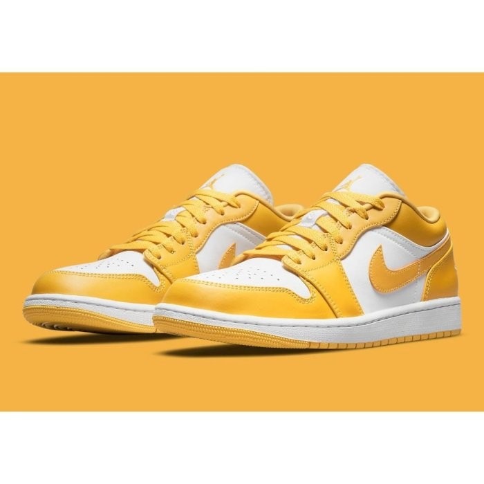 《Value》Nike Air Jordan 1 Low 黃色 白黃 低筒 滑板鞋 穿搭 情侶鞋 553558-171-細節圖4