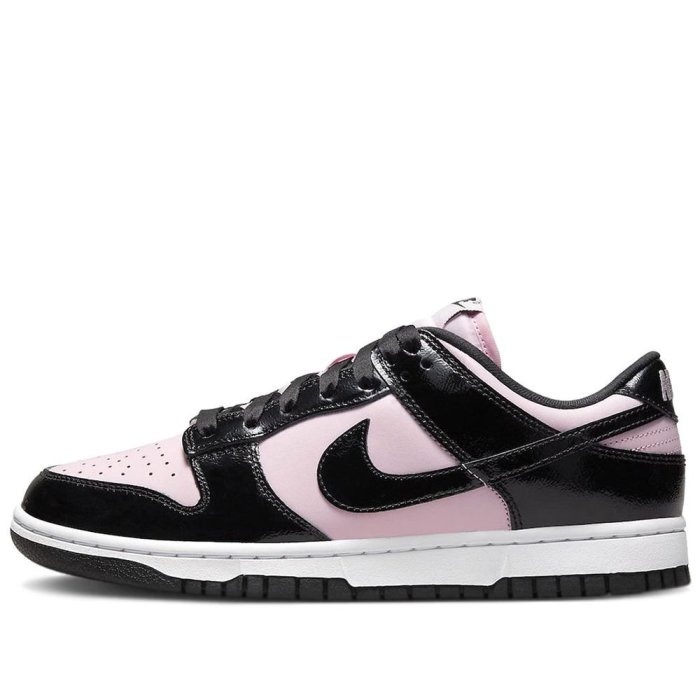 《Value》NIKE DUNK Low 黑色 黑粉 漆皮 亮面 經典 防滑 耐磨 滑板鞋 DJ9955-600-細節圖6