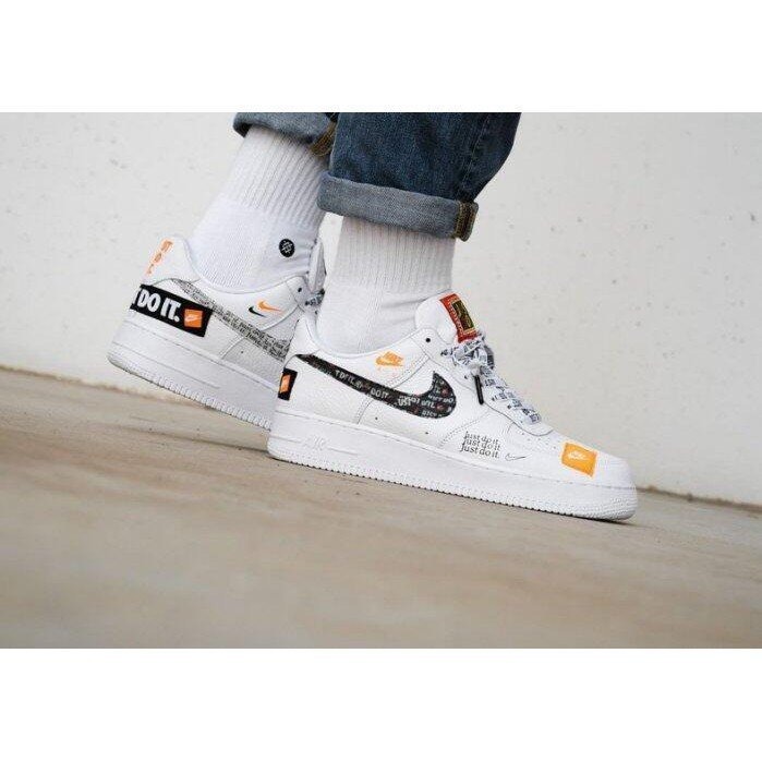 《Value》NIKE AIR FORCE 1 07 JDI PRM 白橘 空軍一號 拼貼 休閒鞋 AR7719-100-細節圖3