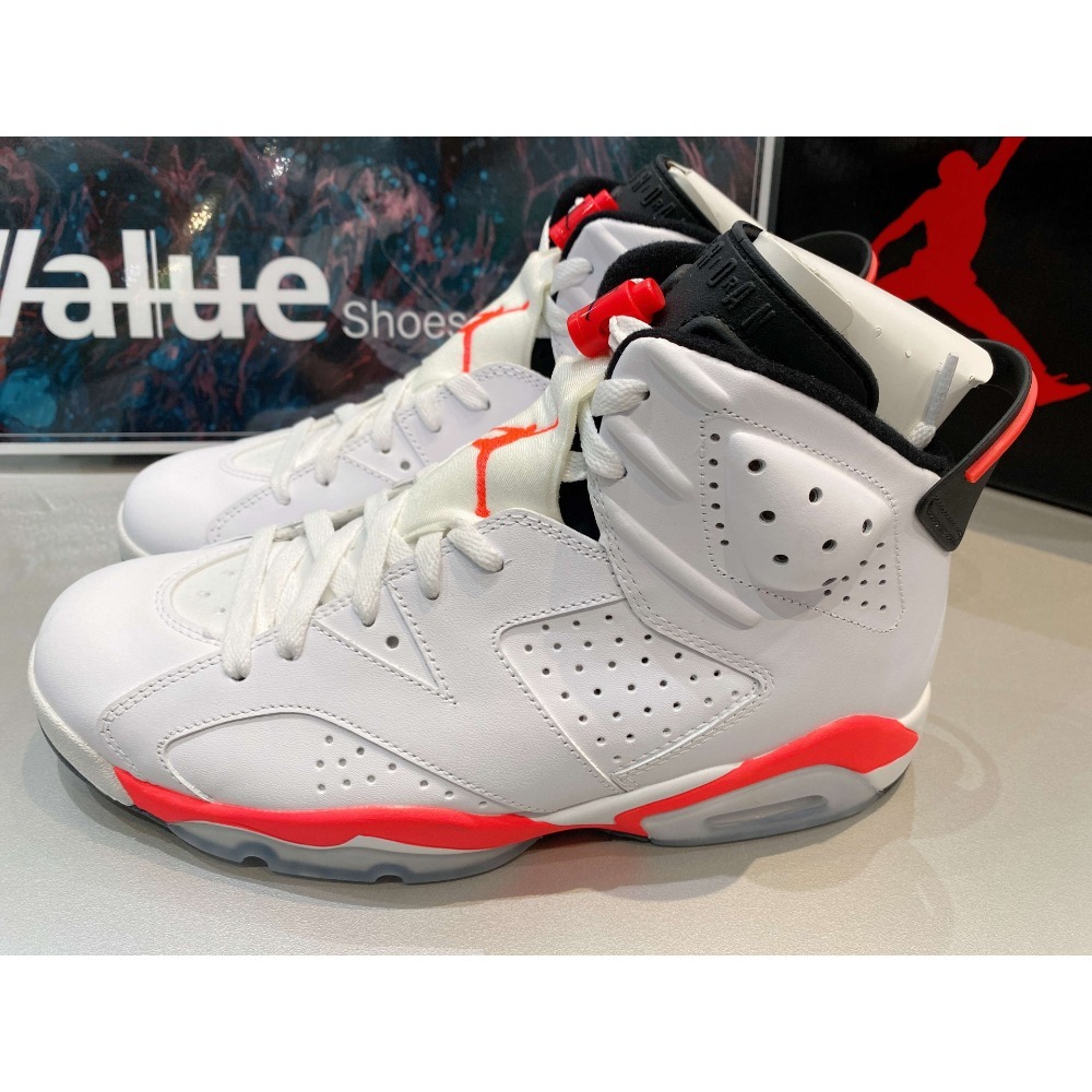 《Value》NIKE AIR JORDAN 6 白紅 櫻木花道 氣墊 高筒 穿搭 男鞋 籃球鞋 384664-123-細節圖2