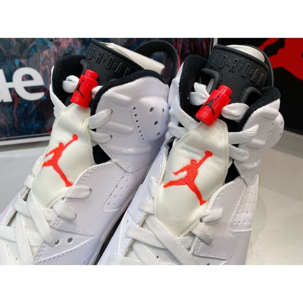《Value》NIKE AIR JORDAN 6 白紅 櫻木花道 氣墊 高筒 穿搭 男鞋 籃球鞋 384664-123-細節圖4