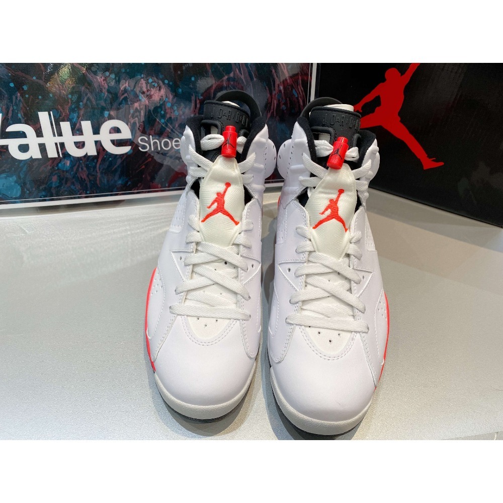 《Value》NIKE AIR JORDAN 6 白紅 櫻木花道 氣墊 高筒 穿搭 男鞋 籃球鞋 384664-123-細節圖6