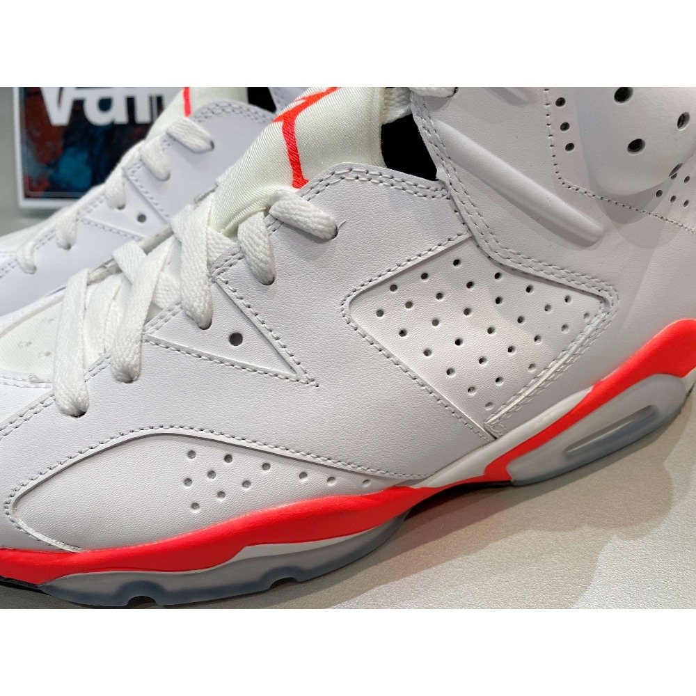 《Value》NIKE AIR JORDAN 6 白紅 櫻木花道 氣墊 高筒 穿搭 男鞋 籃球鞋 384664-123-細節圖7