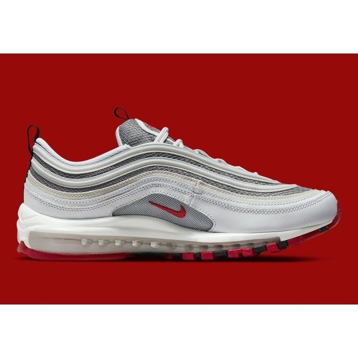 《Value》Nike Air Max 97 白銀 白紅 子彈 氣墊 運動 休閒鞋 慢跑鞋 男女 DM0027-100-細節圖3
