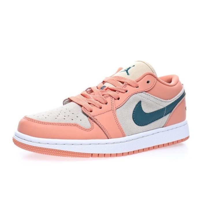 《Value》NIKE AIR JORDAN 1 AJ1 粉綠 白粉 橘粉 喬丹 低筒 滑板鞋 DC0774-800-細節圖3