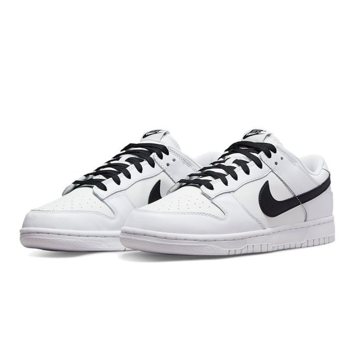 《Value》Nike Dunk Low 白色 白黑 奶油白 皮革 黑勾 休閒 運動 低筒 男女鞋 DJ6188-101-細節圖2