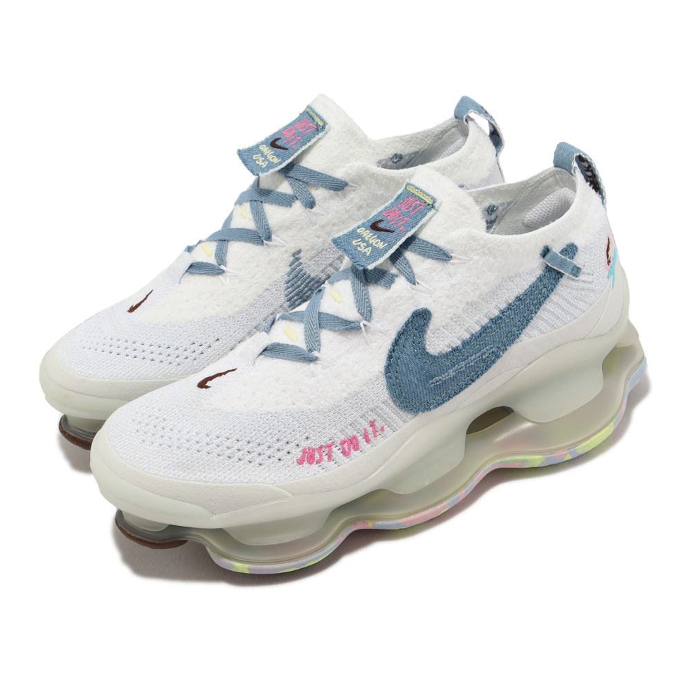 《Value》NIKE AIR MAX SCORPION FK 編織 絨毛 氣墊 白藍 白色 FJ7736-141-細節圖2