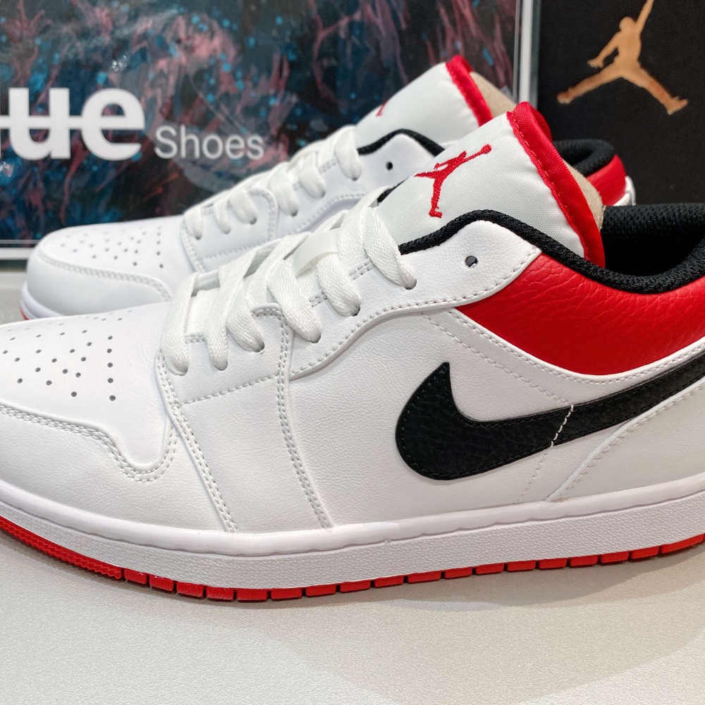 《Value》Jordan 1 Low AJ1 黑白 白紅 芝加哥 低筒 籃球鞋 喬丹 情侶鞋 553558-118-細節圖2