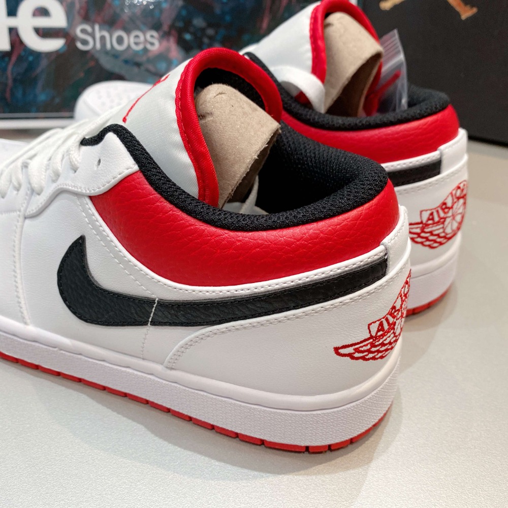 《Value》Jordan 1 Low AJ1 黑白 白紅 芝加哥 低筒 籃球鞋 喬丹 情侶鞋 553558-118-細節圖6