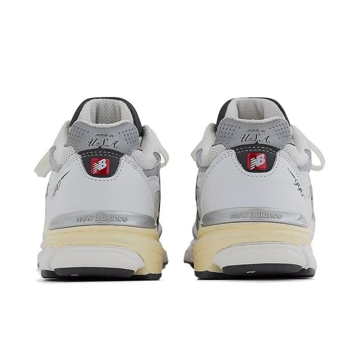 《Value》New Balance 990 白色 白灰 復古 透氣 皮革 慢跑鞋 休閒鞋 M990AL3-細節圖5