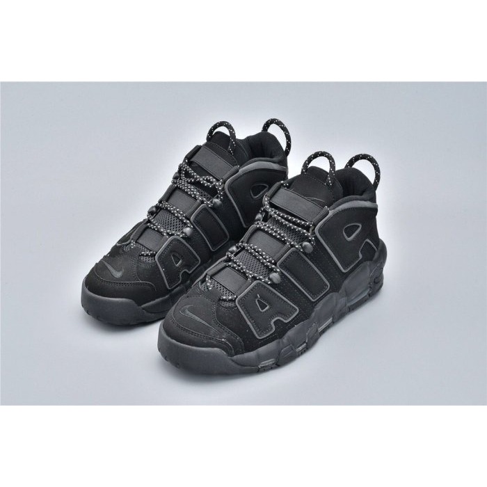 《Value》NIKE AIR MORE UPTEMPO 全黑 黑色 反光 大AIR 高筒 經典 414962-004-細節圖2