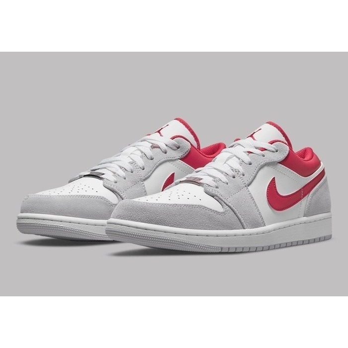 《Value》Nike Air Jordan 1 Low 灰白 灰紅 低筒 喬丹 滑板鞋 情侶鞋 DC6991-016-細節圖2