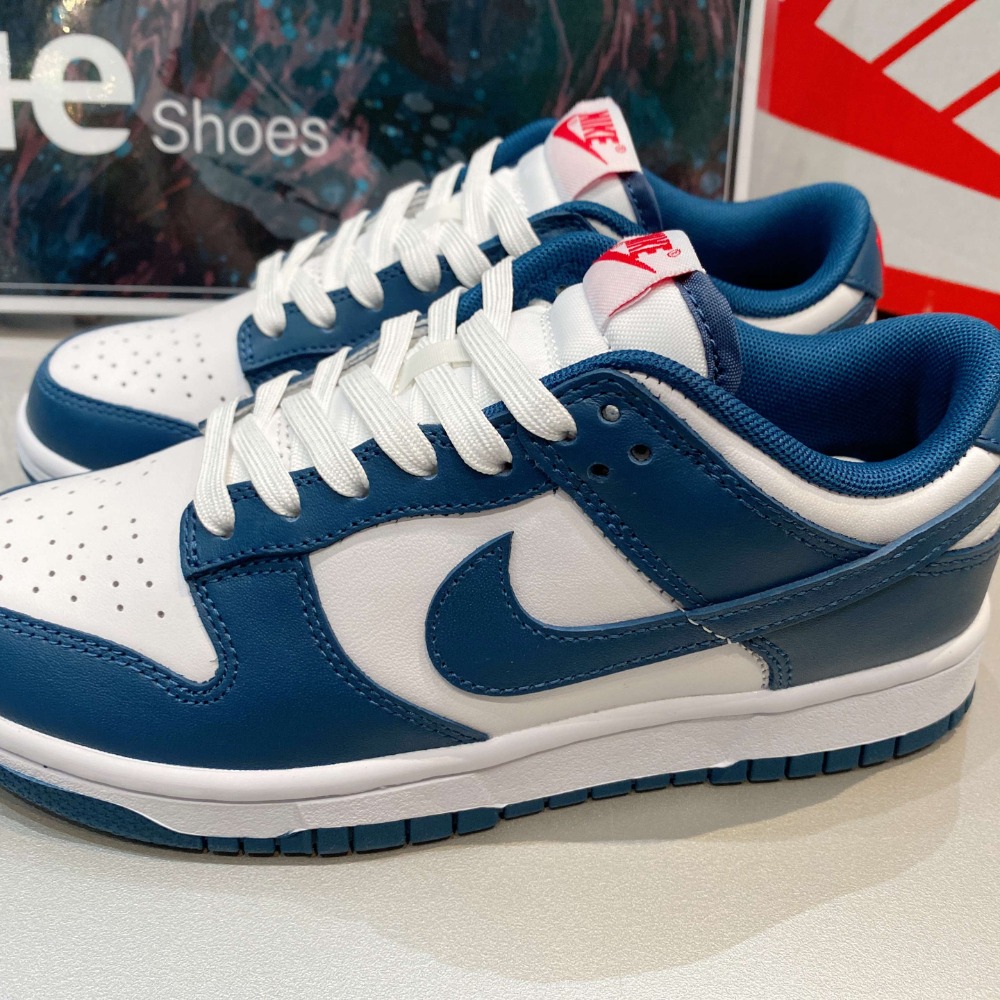 《Value》Nike Dunk Low 白色 白藍 丈青藍 海軍藍 低筒 穿搭 滑板鞋 情侶鞋 DD1391-400-細節圖2