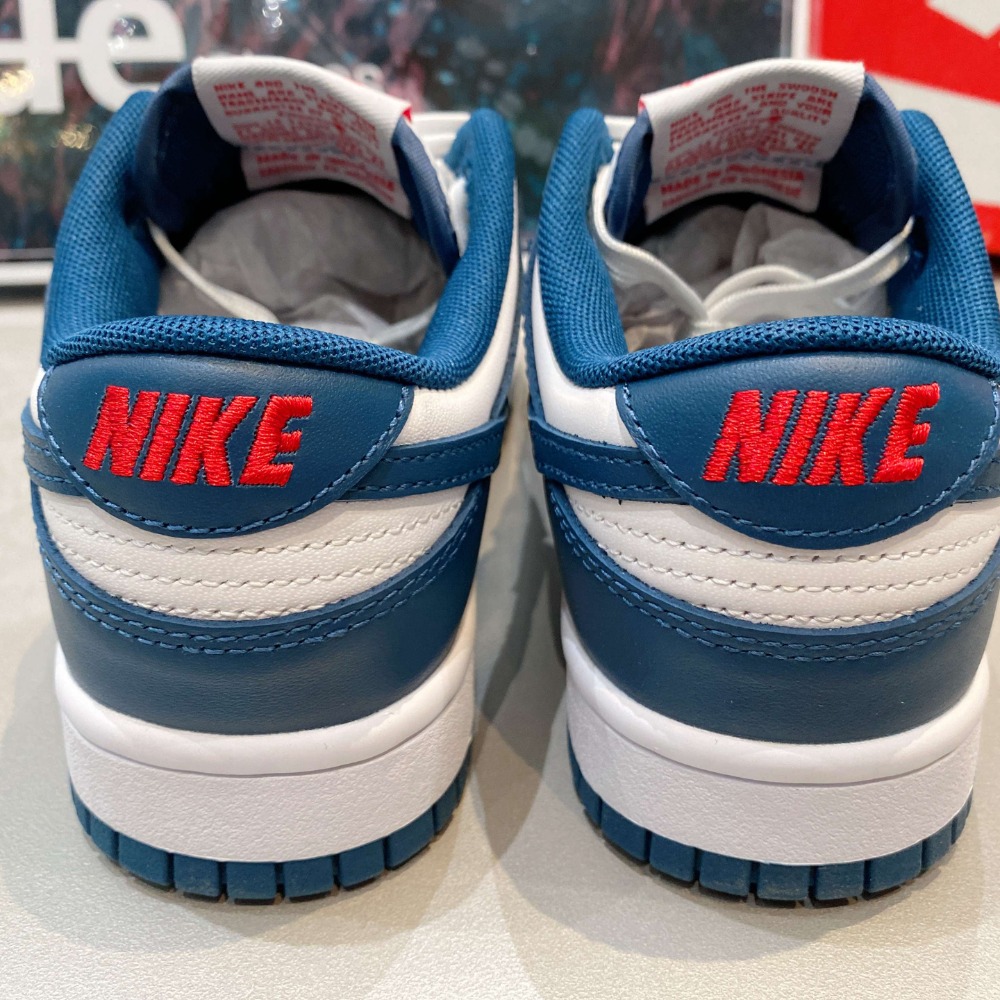 《Value》Nike Dunk Low 白色 白藍 丈青藍 海軍藍 低筒 穿搭 滑板鞋 情侶鞋 DD1391-400-細節圖3