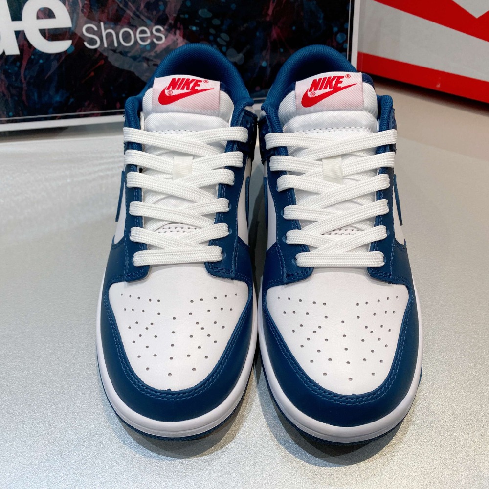 《Value》Nike Dunk Low 白色 白藍 丈青藍 海軍藍 低筒 穿搭 滑板鞋 情侶鞋 DD1391-400-細節圖4