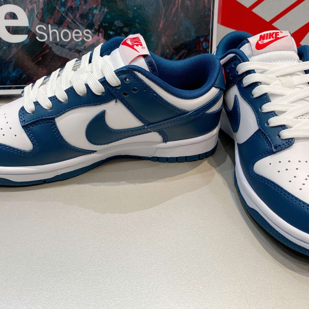 《Value》Nike Dunk Low 白色 白藍 丈青藍 海軍藍 低筒 穿搭 滑板鞋 情侶鞋 DD1391-400-細節圖5