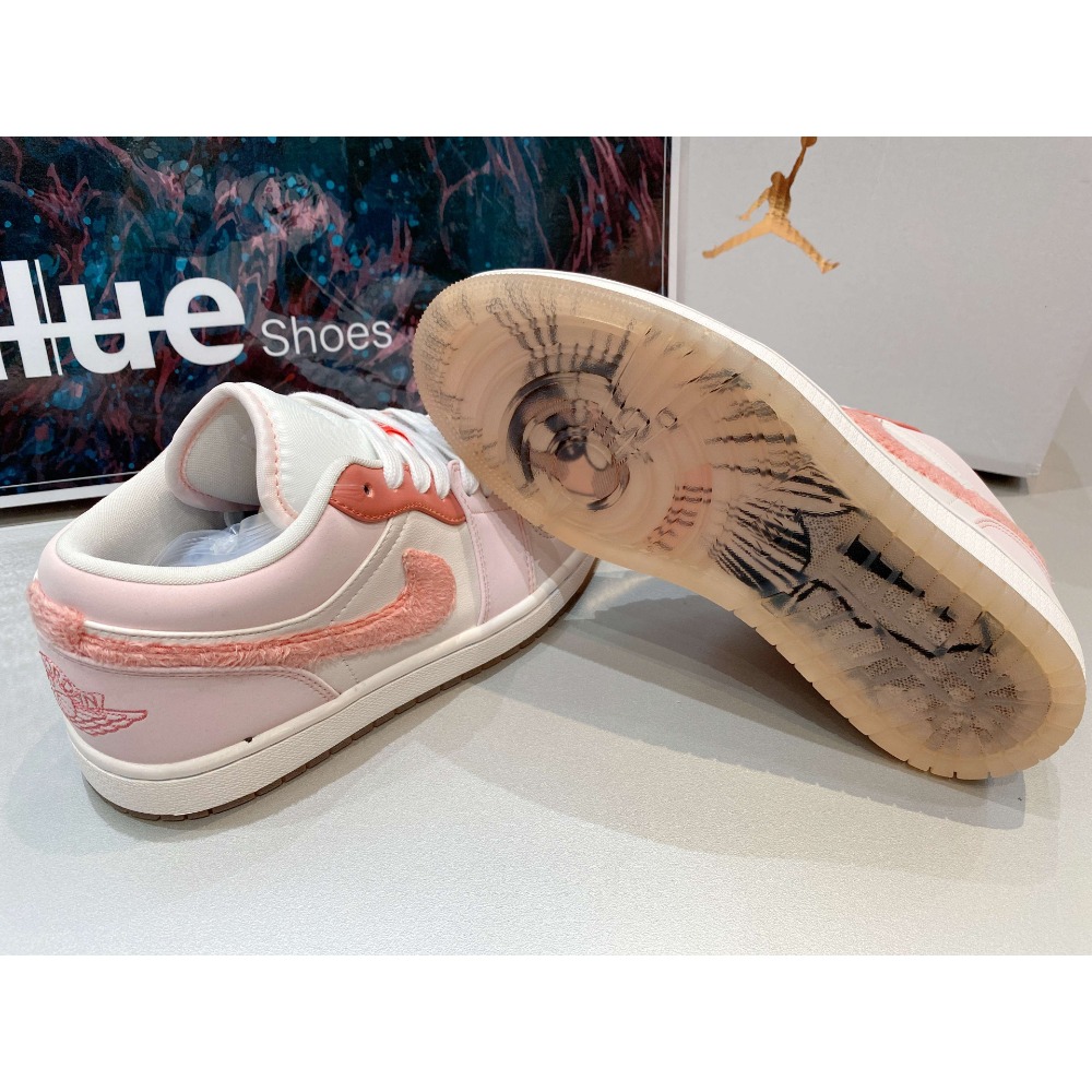 《Value》Nike Air Jordan 1 Low AJ1 白粉 粉色 情人節 低筒 滑板鞋 DM5443-666-細節圖5