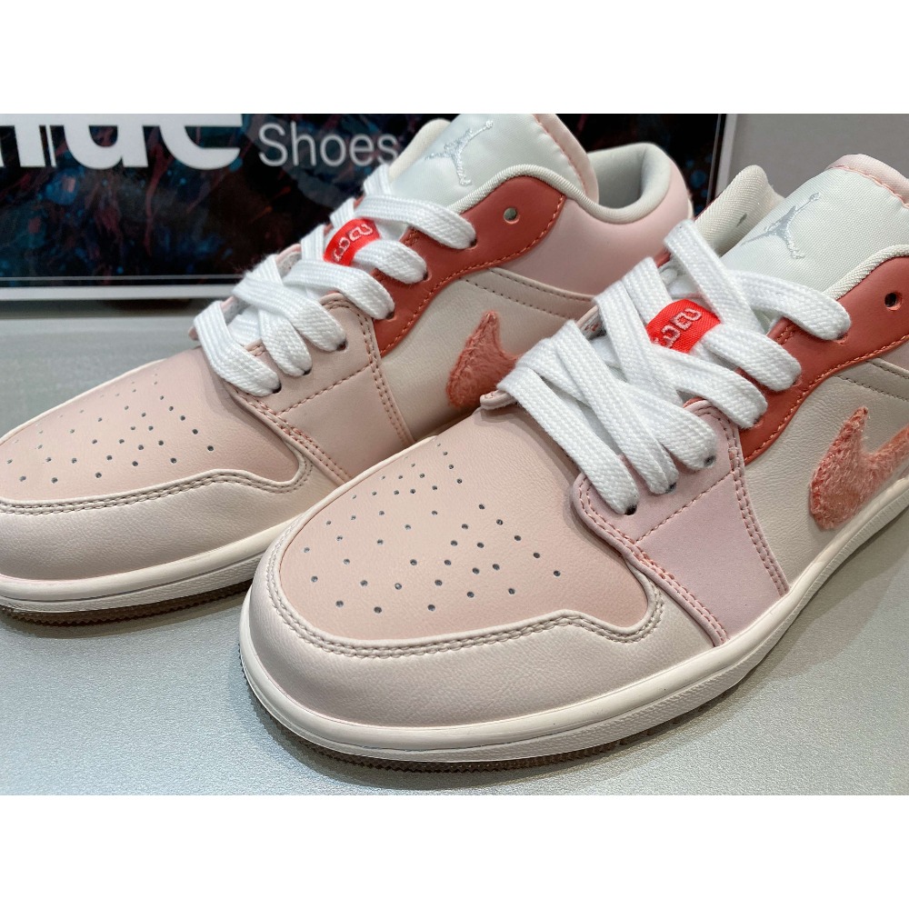 《Value》Nike Air Jordan 1 Low AJ1 白粉 粉色 情人節 低筒 滑板鞋 DM5443-666-細節圖6
