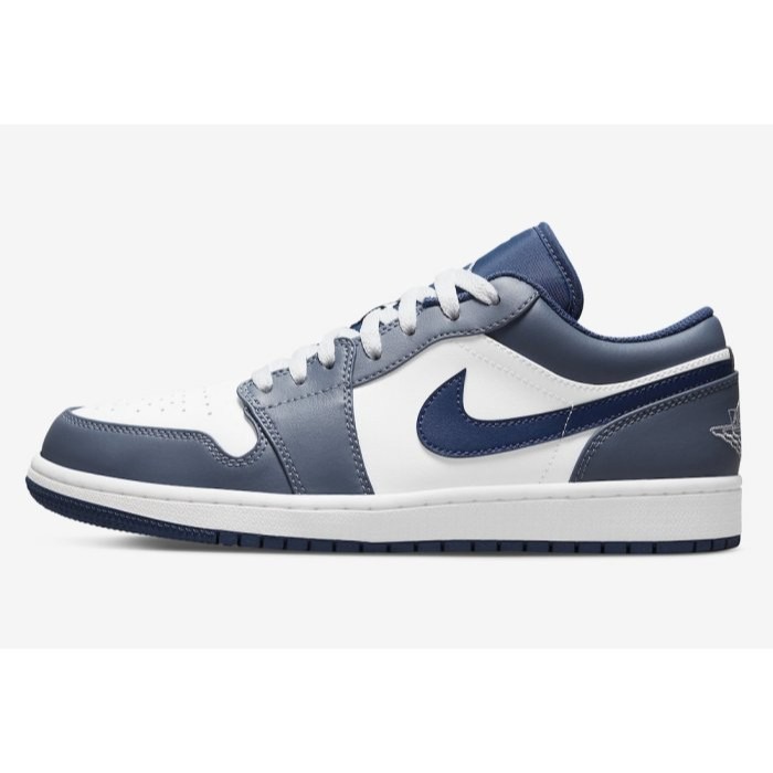 《Value》Nike Air Jordan 1 Low 白藍 海軍藍 銀藍 低筒 滑板鞋 情侶鞋 553558-414-細節圖2