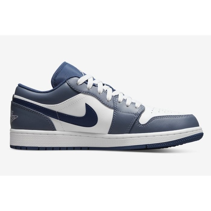 《Value》Nike Air Jordan 1 Low 白藍 海軍藍 銀藍 低筒 滑板鞋 情侶鞋 553558-414-細節圖3