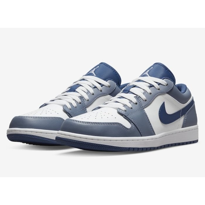 《Value》Nike Air Jordan 1 Low 白藍 海軍藍 銀藍 低筒 滑板鞋 情侶鞋 553558-414-細節圖4