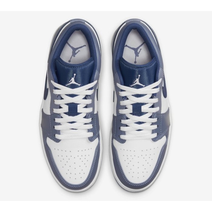 《Value》Nike Air Jordan 1 Low 白藍 海軍藍 銀藍 低筒 滑板鞋 情侶鞋 553558-414-細節圖5