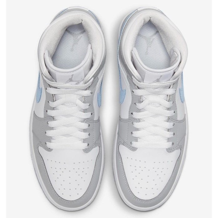 《Value》Air Jordan 1 Mid 冰藍 煙灰 灰藍 果凍底 中筒 喬丹 籃球鞋 BQ6472-105-細節圖3