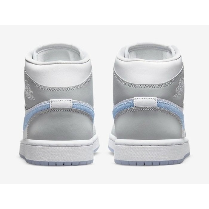 《Value》Air Jordan 1 Mid 冰藍 煙灰 灰藍 果凍底 中筒 喬丹 籃球鞋 BQ6472-105-細節圖4