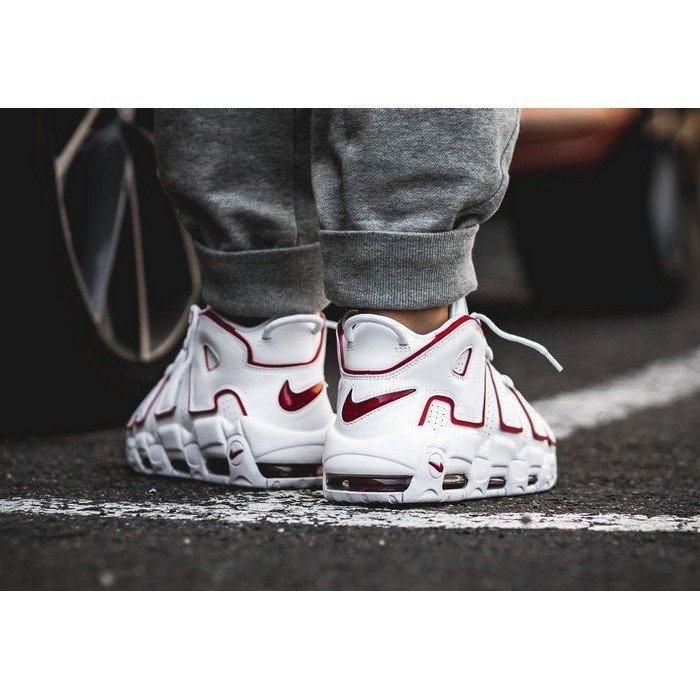 《Value》NIKE AIR MORE UPTEMPO 白色 白紅 大AIR 氣墊 高筒 籃球鞋 921948-102-細節圖2