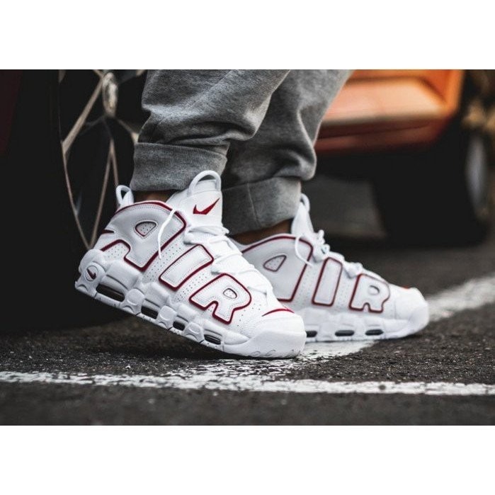 《Value》NIKE AIR MORE UPTEMPO 白色 白紅 大AIR 氣墊 高筒 籃球鞋 921948-102-細節圖3