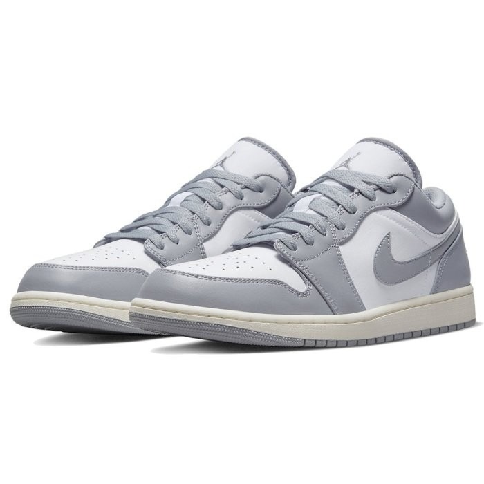 《Value》NIKE AIR JORDAN 1 LOW 灰色 白灰 煙灰 復古 奶油 奶油灰 553558-053-細節圖4