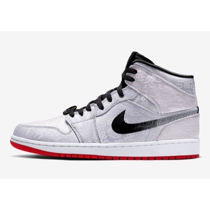 《Value》CLOT x Air Jordan 1 Mid Fearless 白絲綢 白色 CU2804-100-細節圖3