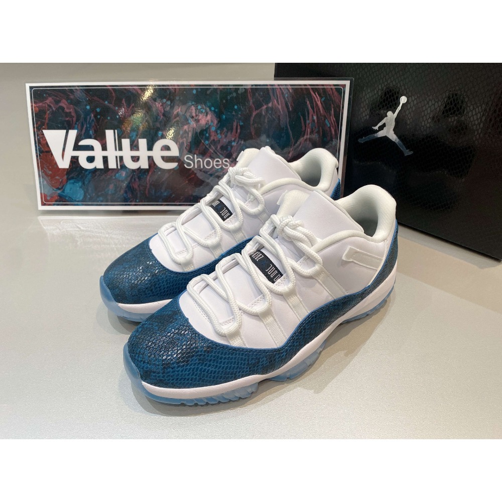 《Value》Air Jordan 11 Low Navy Snakeskin 藍蛇 低筒 籃球鞋 CD6846-102