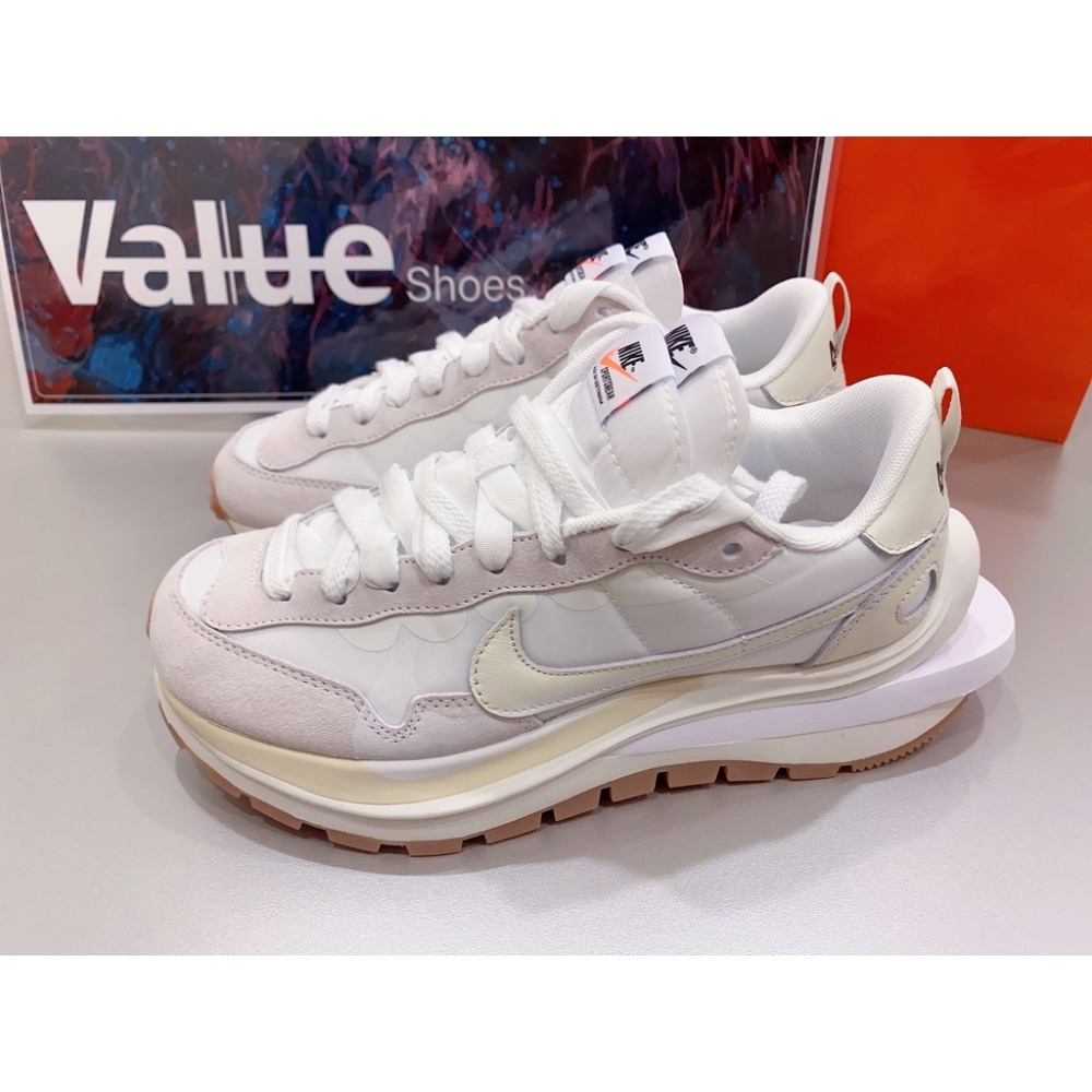 《Value》Nike sacai vaporwaffle sail 奶油 白色 奶油白 解構 DD1875-100-細節圖2