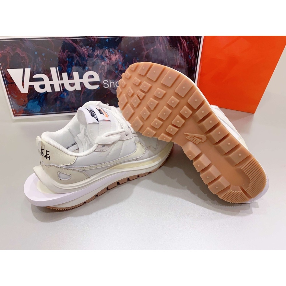 《Value》Nike sacai vaporwaffle sail 奶油 白色 奶油白 解構 DD1875-100-細節圖6