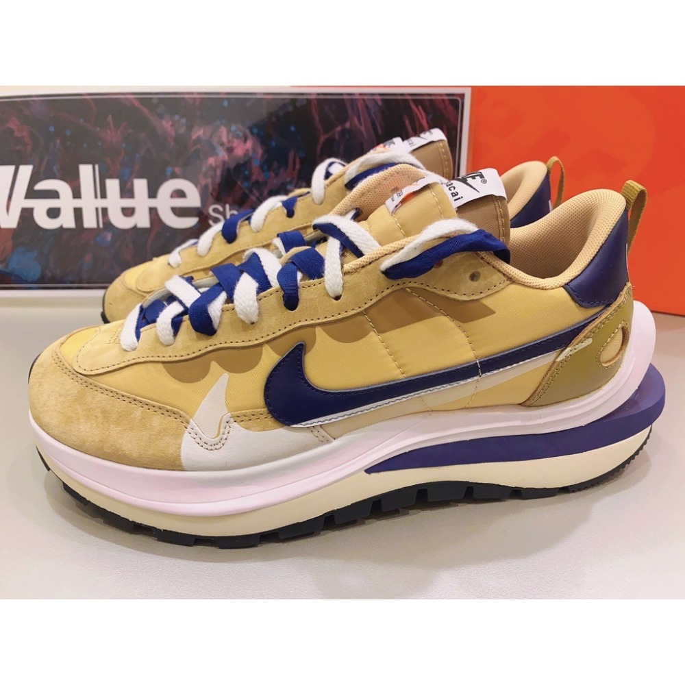 《Value》Sacai x Nike Vaporwaffle 奶茶 卡期 深藍 解構 慢跑鞋 DD1875-200-細節圖3