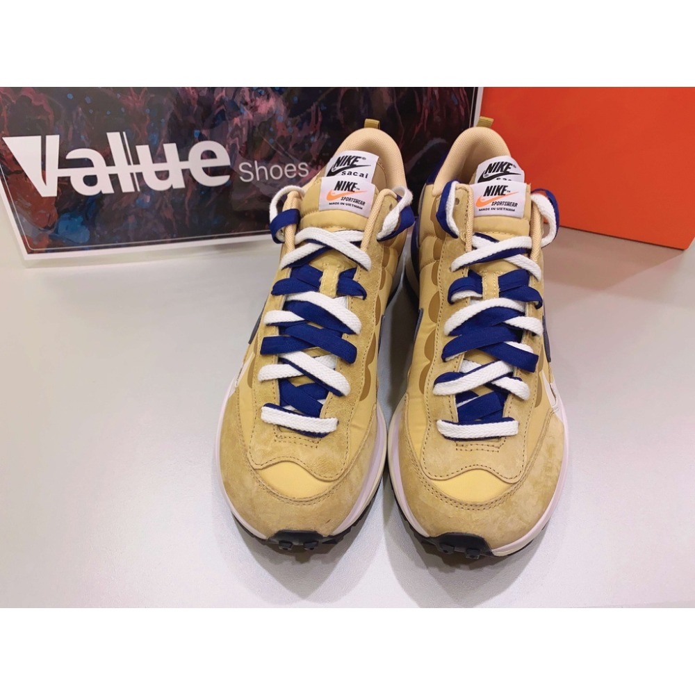 《Value》Sacai x Nike Vaporwaffle 奶茶 卡期 深藍 解構 慢跑鞋 DD1875-200-細節圖6