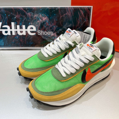 《Value》Sacai x Nike LDV Waffle 黃綠 雙勾 解構 復古 慢跑鞋 BV0073-300