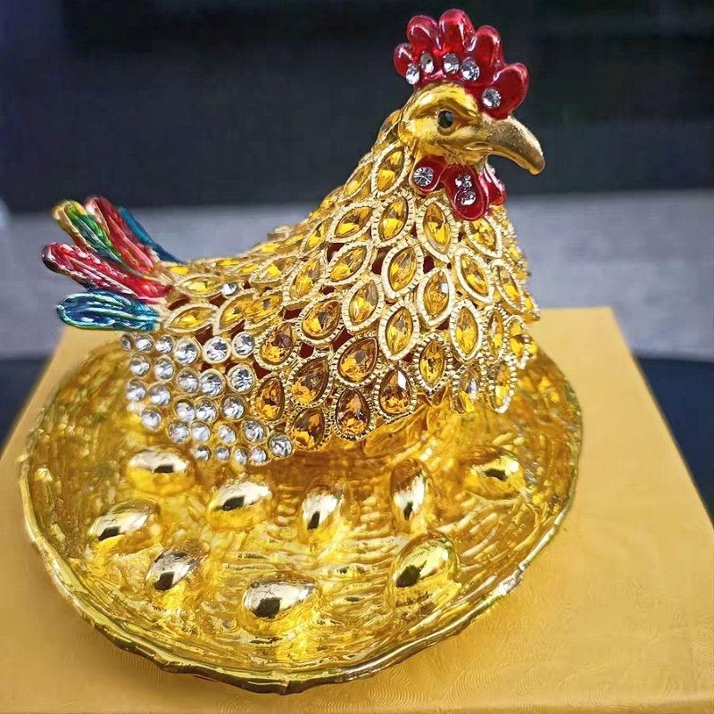 『富貴坊』【開光】鑲鑽招財金雞，母雞下蛋，金雞報喜，金雞，辟邪雞，斬除第三者，風水雞，財源滾滾，化煞擋煞-細節圖3